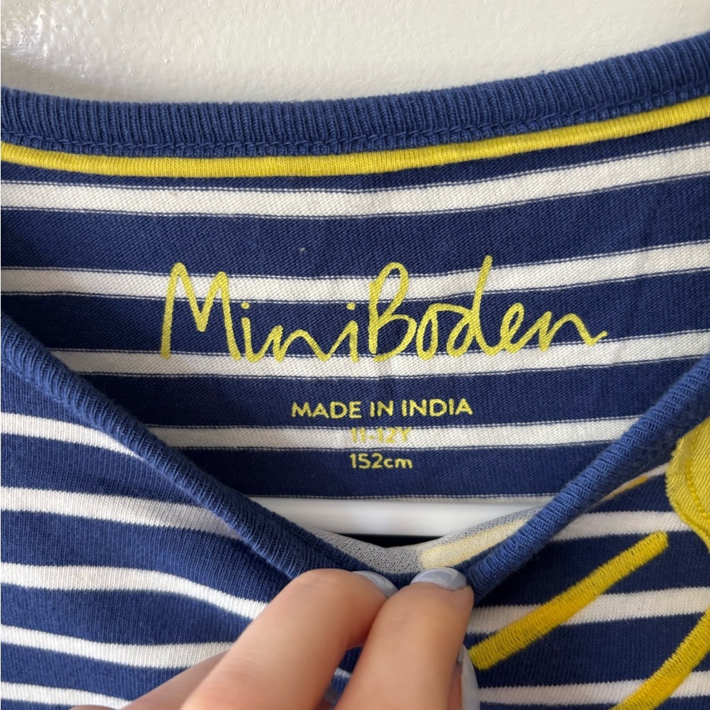 Mini Boden Navy and White Striped Dress - Picture 2 of 4